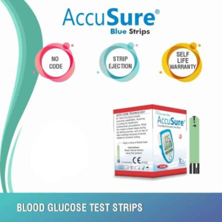 AccuSure Blue Glucometer 25 Pcs Test Strips