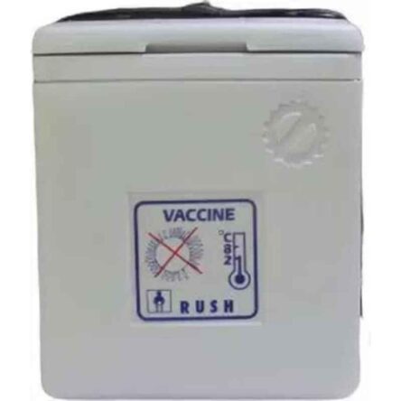 Fairbizps AIVC-44 1.69L HDPE Grey Portable Vaccine Carrier Box with with 4 Ice Pack & Integral Hinged Lid with Stopper