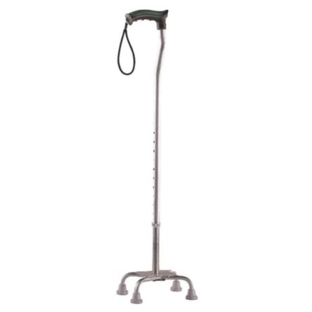 Tynor Steel & Aluminium Alloy Silver Quadripod Walking Stick