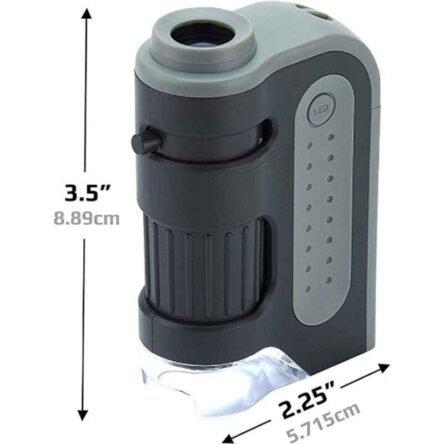 Carson MicroBrite Pro MM-350 60-120X Plastic Grey & Black Pocket Microscope