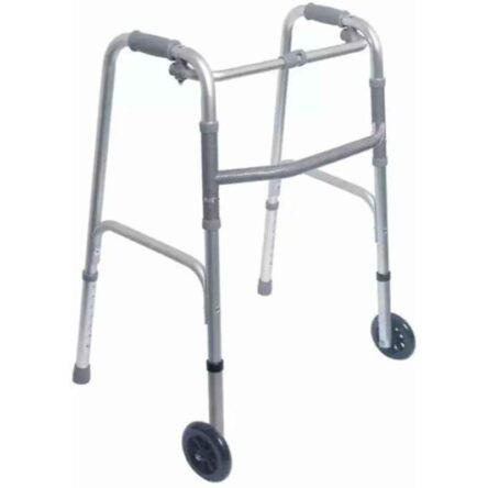 VMS VWK002 150kg Aluminium Grey Foldable Walker With Wheels