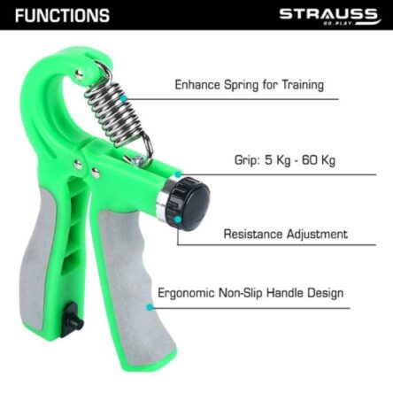 Strauss 15x11x3cm Plastic Green Adjustable Hand Grip with Counter