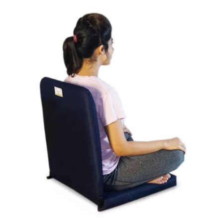 Kawachi Dark Blue Meditation & Yoga Floor Chair with Back Support