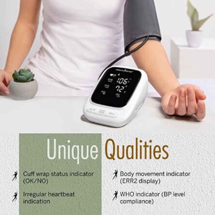 HealthSense Heart-Mate BP144 Digital Talking Blood Pressure Monitor for Accurate Home Monitoring with 1 Year Warranty