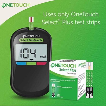 OneTouch 100 Pcs Select Plus Diabetes Test Strips & 50 Pcs Ultra Soft Lancet Combo