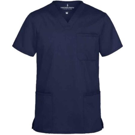 Superb Uniforms Polyester & Viscose Royal Blue Half Sleeves Designer Scrub for Doctors