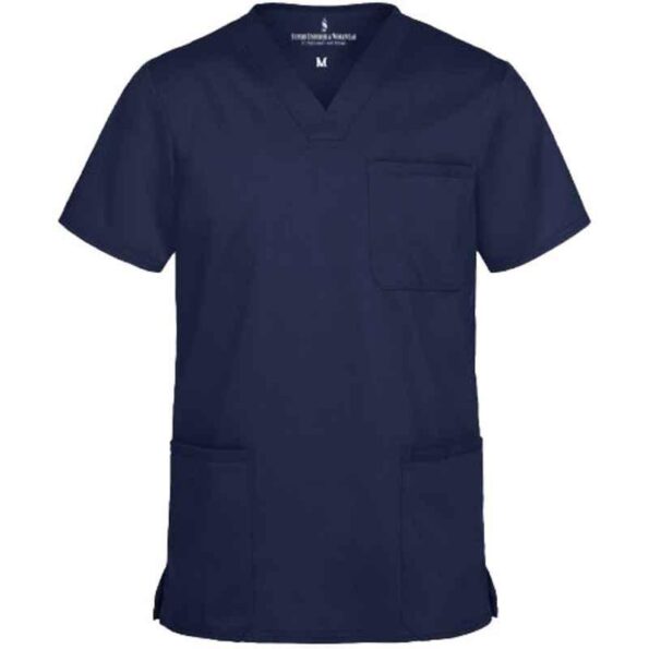Superb Uniforms Polyester & Viscose Royal Blue Half Sleeves Designer Scrub for Doctors