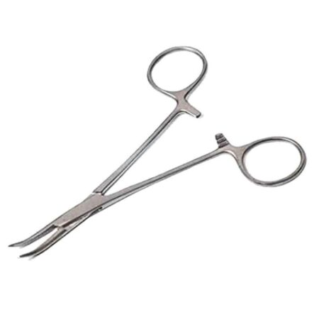 Forgesy NEO18 5 inch Silver Stainless Steel Curved Mosquito Forceps