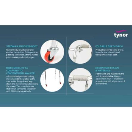 Tynor Invalid with Front Wheel Walker