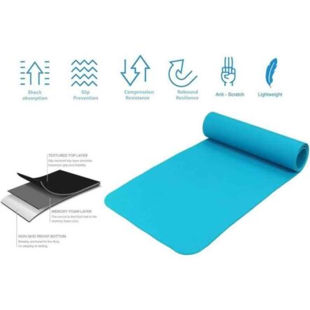 Strauss 1730x610x6mm Blue PVC Eco Friendly PE Yoga Mat