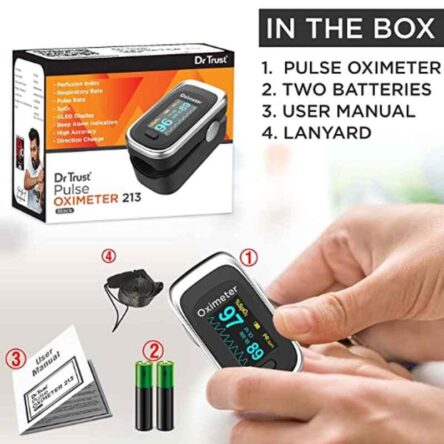 Dr Trust Black & Silver Pulse Oximeter