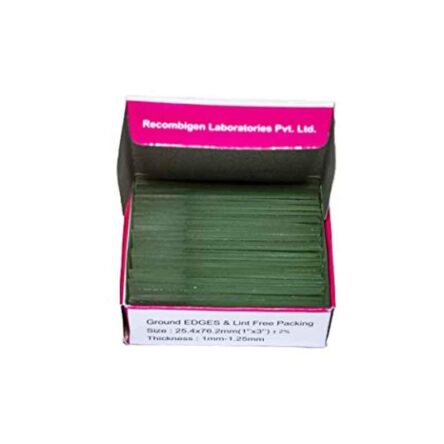 Clear & Sure 25.4×76.2mm Frosted Microscope Glass Slide with Ground Edges (Pack of 50)