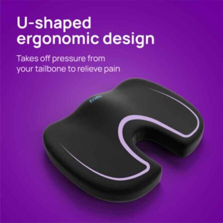 Frido Ultimate Memory Foam U-Shaped Coccyx Seat Cushion with Cooling Gel