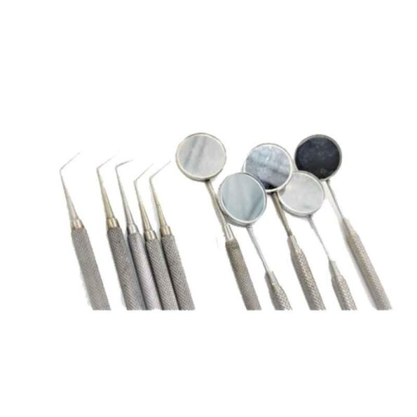 Forgesy 10 Pcs Stainless Steel Dental Mouth Mirror & Probe Explorer Set