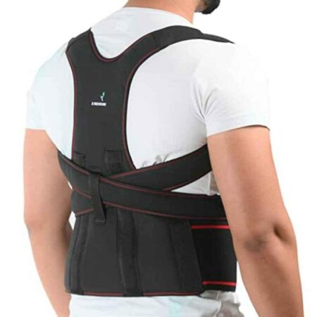 K Squarians Neoprene Black Shoulder Support Belt for Upper Back Pain Relief