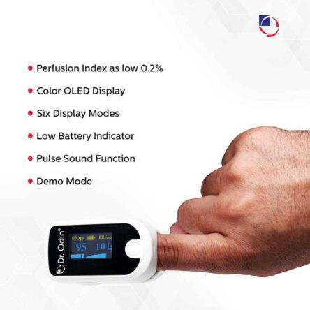 Dr Odin FS20E Fingertip Pulse Oximeter + PI with OLED Display & Alarm Alert Function