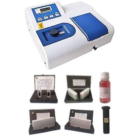 Lab Junction White & Blue Microprocessor Single Beam Visible Spectrophotometer with Software