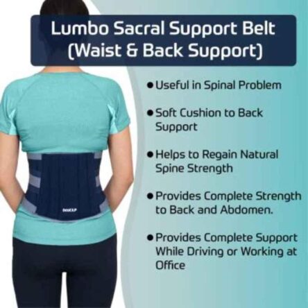 Pristyn Care Cotton Lumber Sacral Spinal Brace Lower Back Support Belt for Back Pain Relief