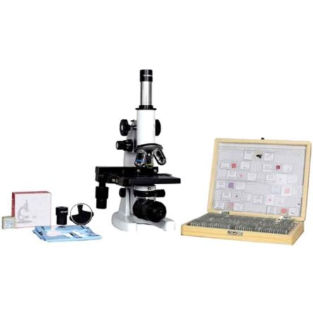 ESAW 100-1500x Plastic Student Microscope with 100 Prepared Slides