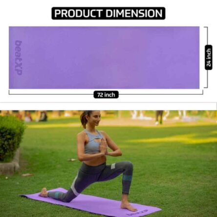 BeatXP 72×24 inch Ethylene Vinyl Acetate Purple Yoga Mat with Strap