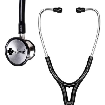 Firstmed Black Professional Classic High Acoustic Stainless Steel Dual Head Stethoscope