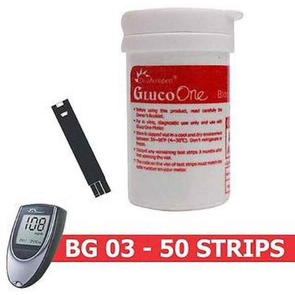 Dr. Morepen Glucbo One Bg 03 Lood Glucose 25 Pcs Test Strips with 50 Pcs Glucometer Strips Box