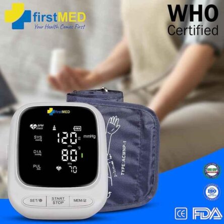 Firstmed White Automatic Talking Blood Pressure Monitor with C-Type USB