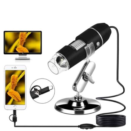 Microware 40-1000X 2.0MP 8 LED Black Digital Microscope