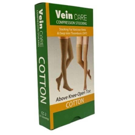 Vein Care Compression Above Knee Open Toe Cotton Stocking for Varicose Venis & DVT