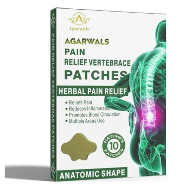 Agarwals 10 Pcs Pain Relief Lumbar Vertebra Herbal Patch Box (Pack of 5)
