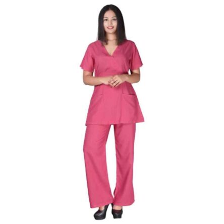 Saraf Poly Cotton Pink Nurse Uniform