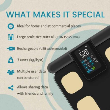 HealthSense 200kg Smart Bluetooth Weighing Scale with BMI & BMR Calculator