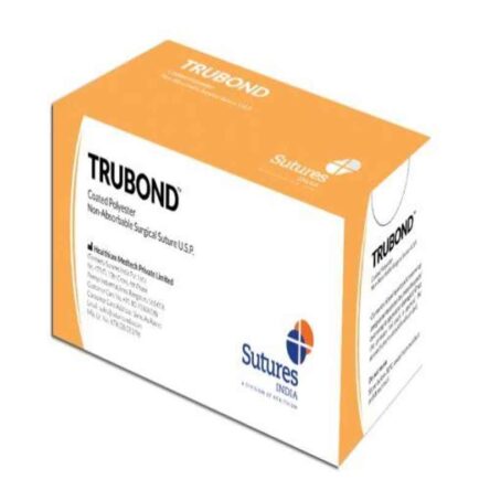 Trubond 12 Foils Green 0 50mm 1/2 Circle Reverse Cutting Polyester Coated Non Absorbable Surgical Suture Box