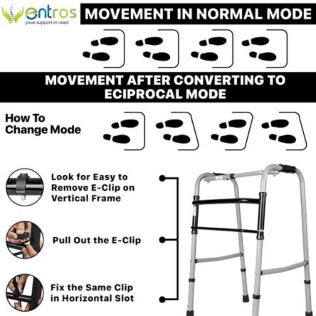 Entros 100kg Height Adjustable Aluminium Folding Walker