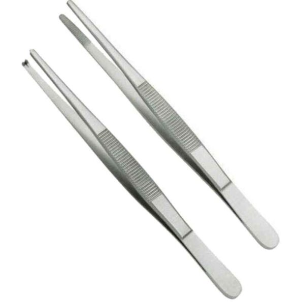 Forgesy NEO59 2 Pcs 7 inch Stainless Steel Toothed & Non-Toothed Thumb Dissecting Forceps Set