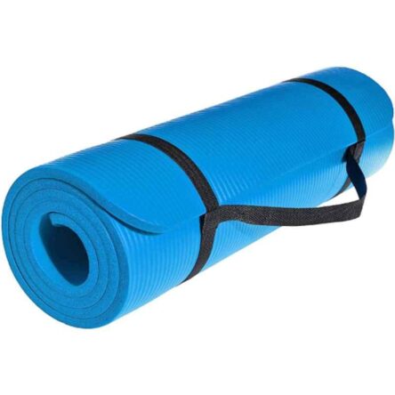Strauss 61x10x8cm Polyvinyl Chloride Foam Blue Yoga Mat with Carrying Strap