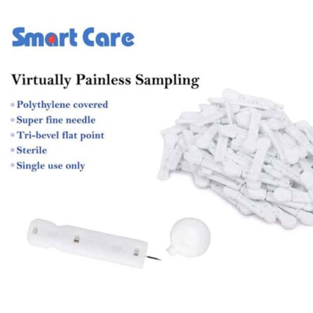 Smart Care GM06S 100 Pcs White Flat Lancet Needle Kit