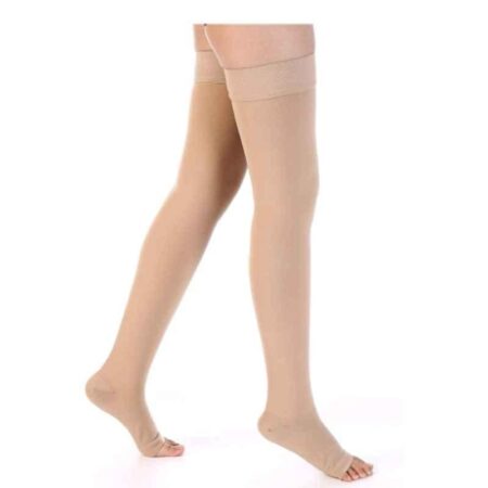 Medtex Cotton Class-2 Varicose Vein Above Knee Beige Compression Stockings