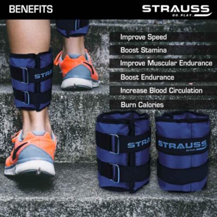 Strauss 41x19x3.5cm Neoprene Blue Adjustable Ankle Weight