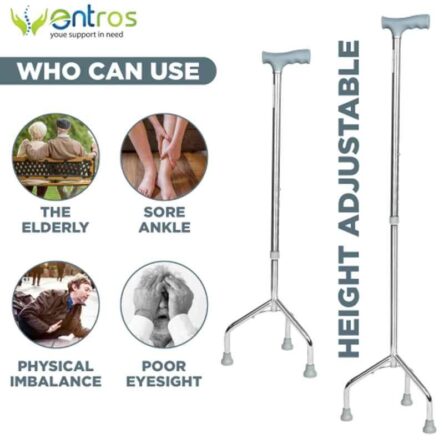 Entros Premium Height Adjustable Aluminum Tripod Walking Stick