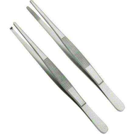 Forgesy NEO57 2 Pcs 5 inch Stainless Steel Toothed & Non-Toothed Thumb Dissecting Forceps Set