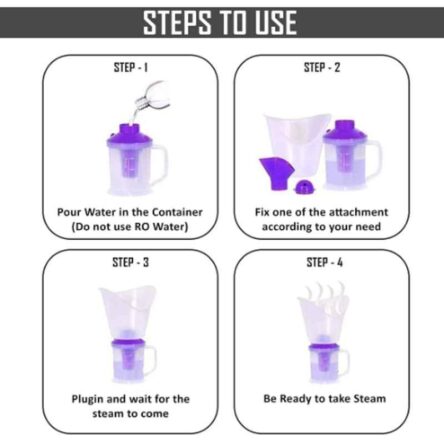 Divine Medicare 300ml ABS Purple Nozzle Inhaler Facial Steamer Machine