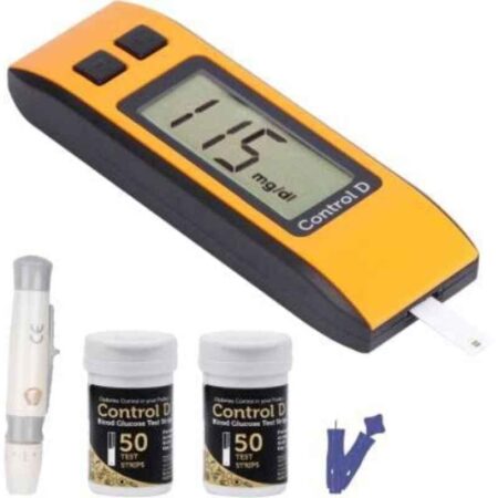 Control D Orange Glucometer with 100 Strips