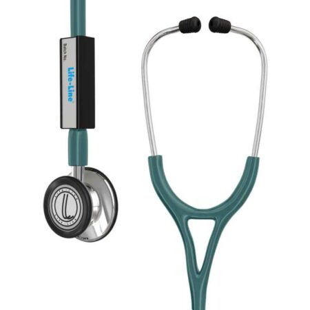 Lifeline Stainless Steel Green Dual Side Diaphragm Chest Piece Stethoscope with 2 Way Tube