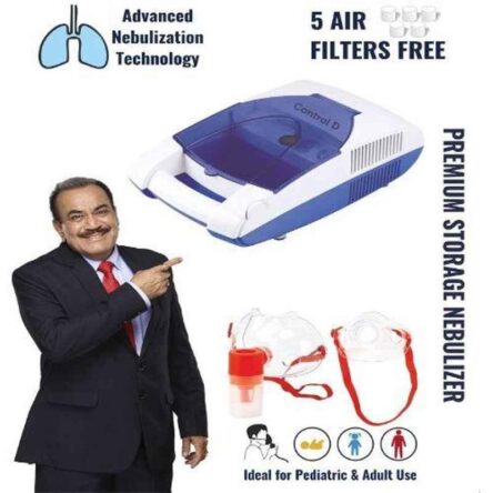 Control D 75W Blue & White Premium Compressor Complete Nebulizer Kit with Mouth Piece