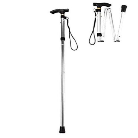 Divine Medicare Silver 4-Folding Adjustable Hiking/Trekking/Walking Stick