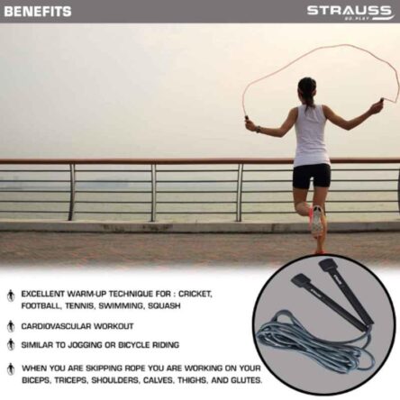 Strauss 17x12x5cm Rubber Grey Speed Skipping Rope