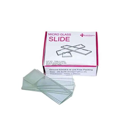 Clear & Sure 25.4x76.2mm Frosted Microscope Glass Slide with Ground Edges (Pack of 50)