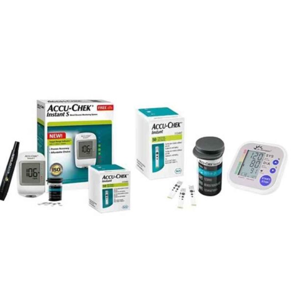 Dr. Morepen BP-02 Blood Pressure Monitor & Accu-Chek Instant S Meter Glucometer with 60 Test Strips