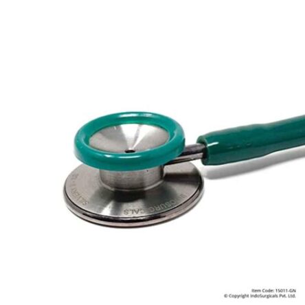 Indosurgicals Silvery II Stainless Steel Green Stethoscope